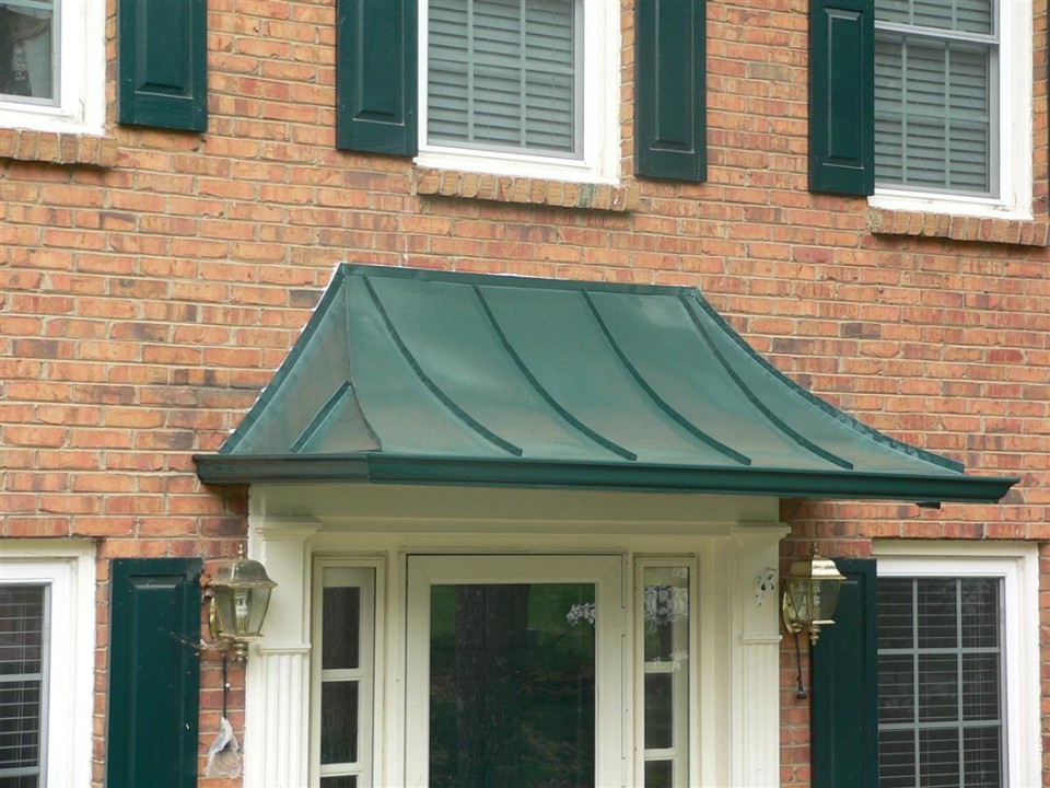 Freestanding Copper Canopy with Gutters